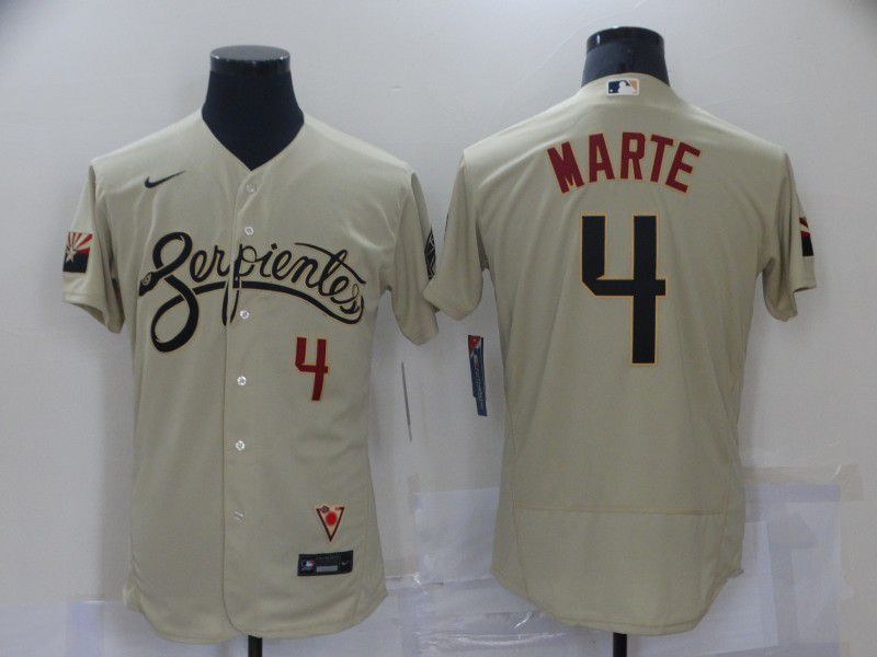 Men Arizona Diamondback 4 Marte City Edition Gray Elite Nike 2021 MLB Jersey